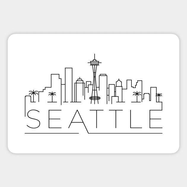 Seattle Minimal Skyline Magnet by kursatunsal